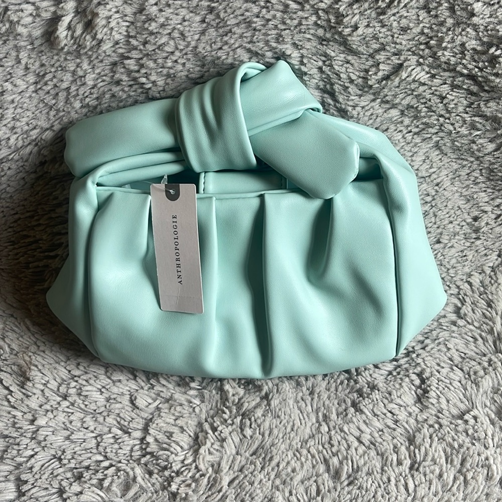 BNWT Turquoise Bow Clutch from Anthropologie